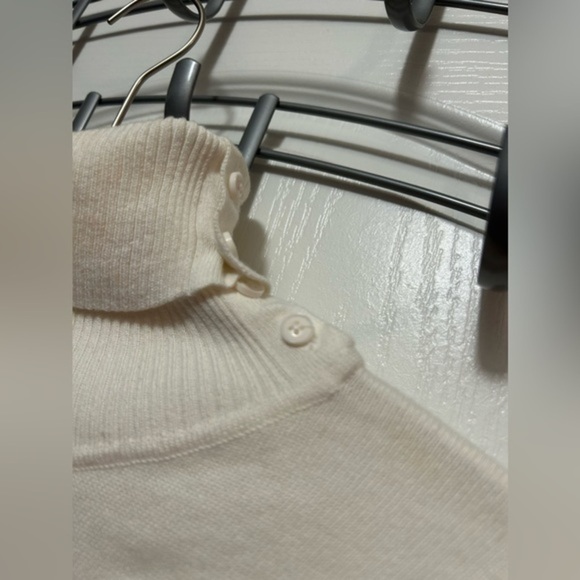 Sonoma Life-style sweater size Large ivory turtleneck button neck & sleeve NWT - Picture 4 of 16